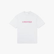 CROYEZ CUTOUT T-SHIRT | WHITE / HOT PINK