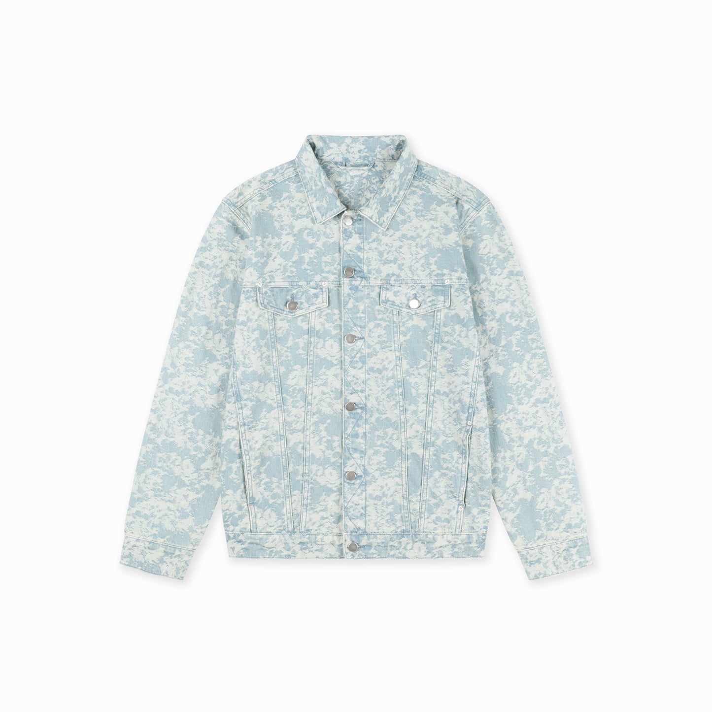 CROYEZ JACQUARD CAMO DENIM JACKET - LIGHT BLUE