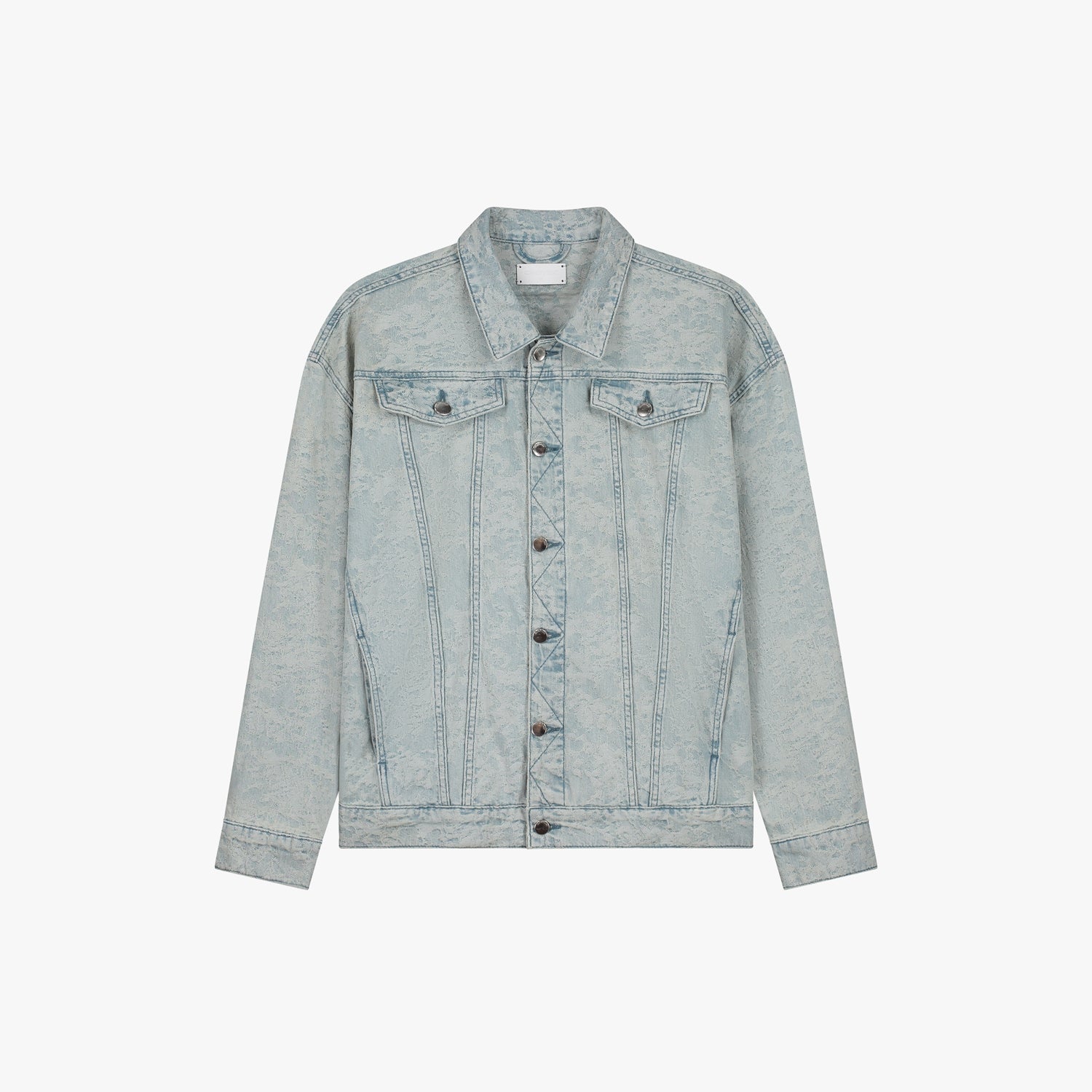 CROYEZ JACQUARD CAMO DENIM JACKET - LIGHT BLUE