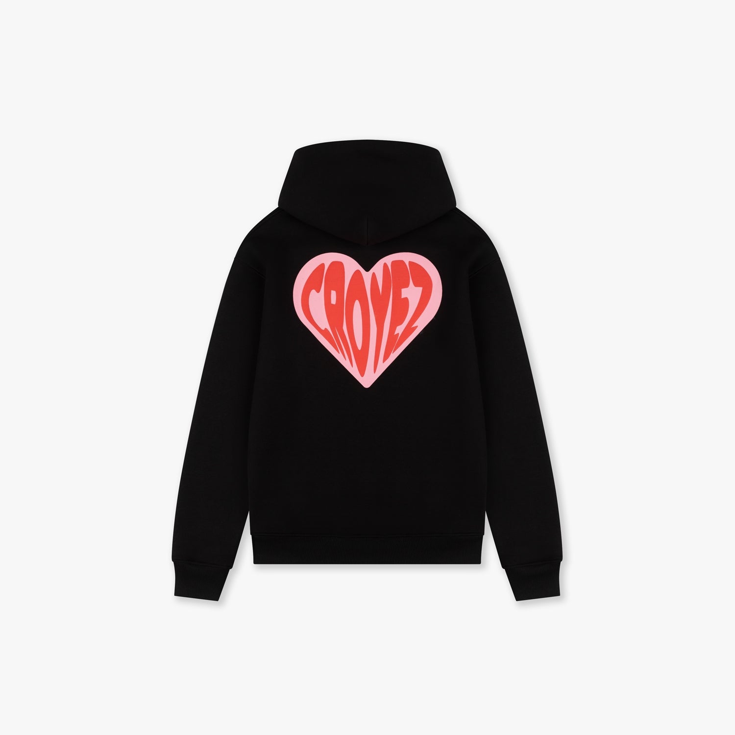 Croyez Puffed Heart Hoodie Black Red Croyez