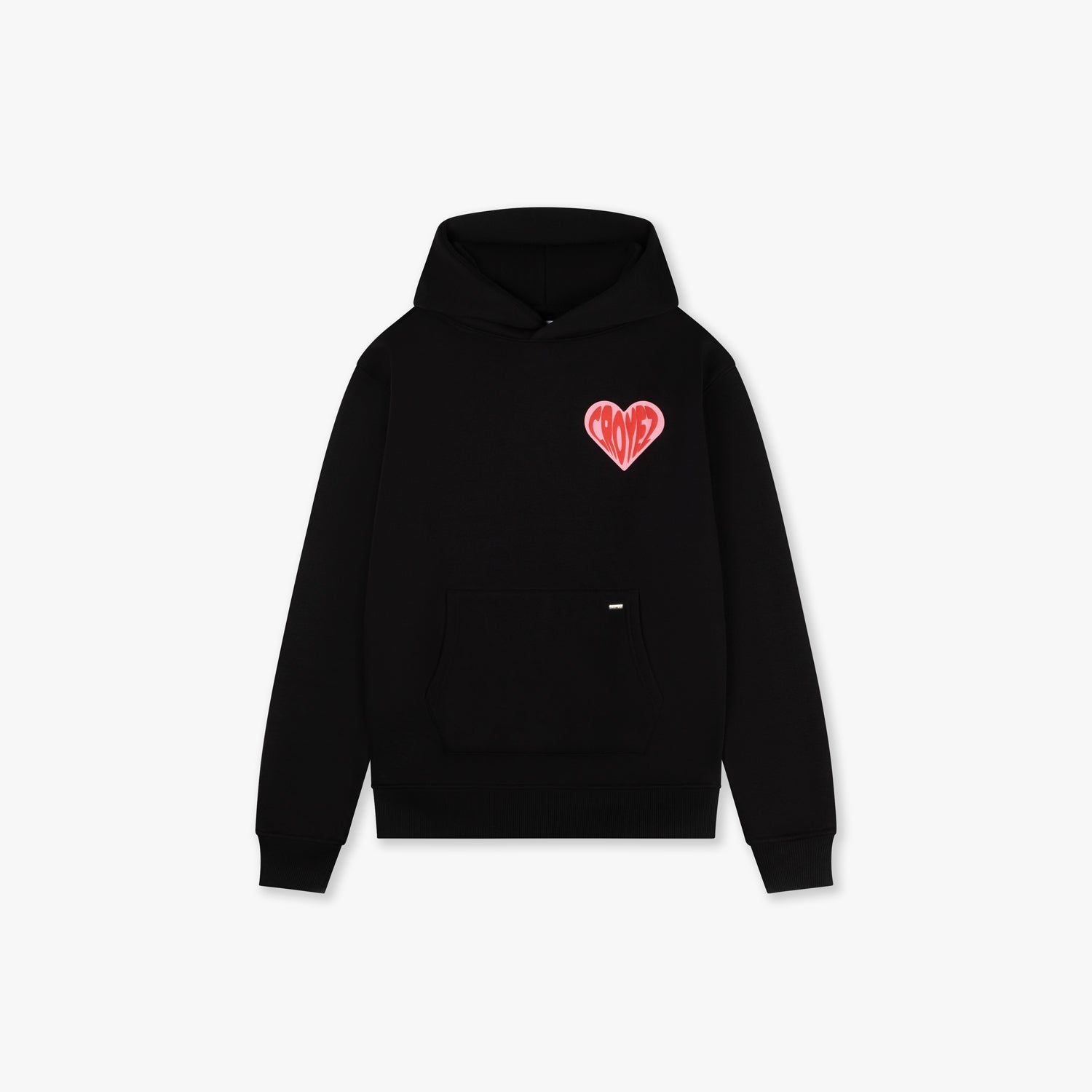 CROYEZ PUFFED HEART HOODIE - BLACK/RED