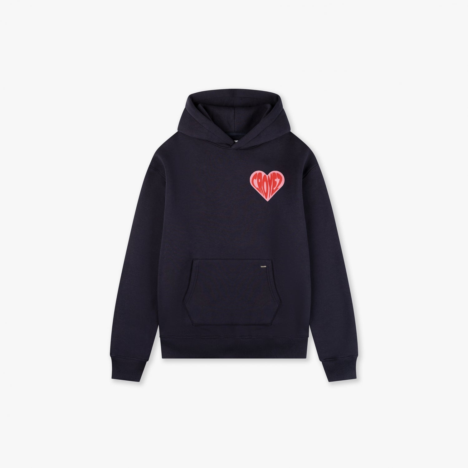 CROYEZ PUFFED HEART HOODIE - NAVY/RED