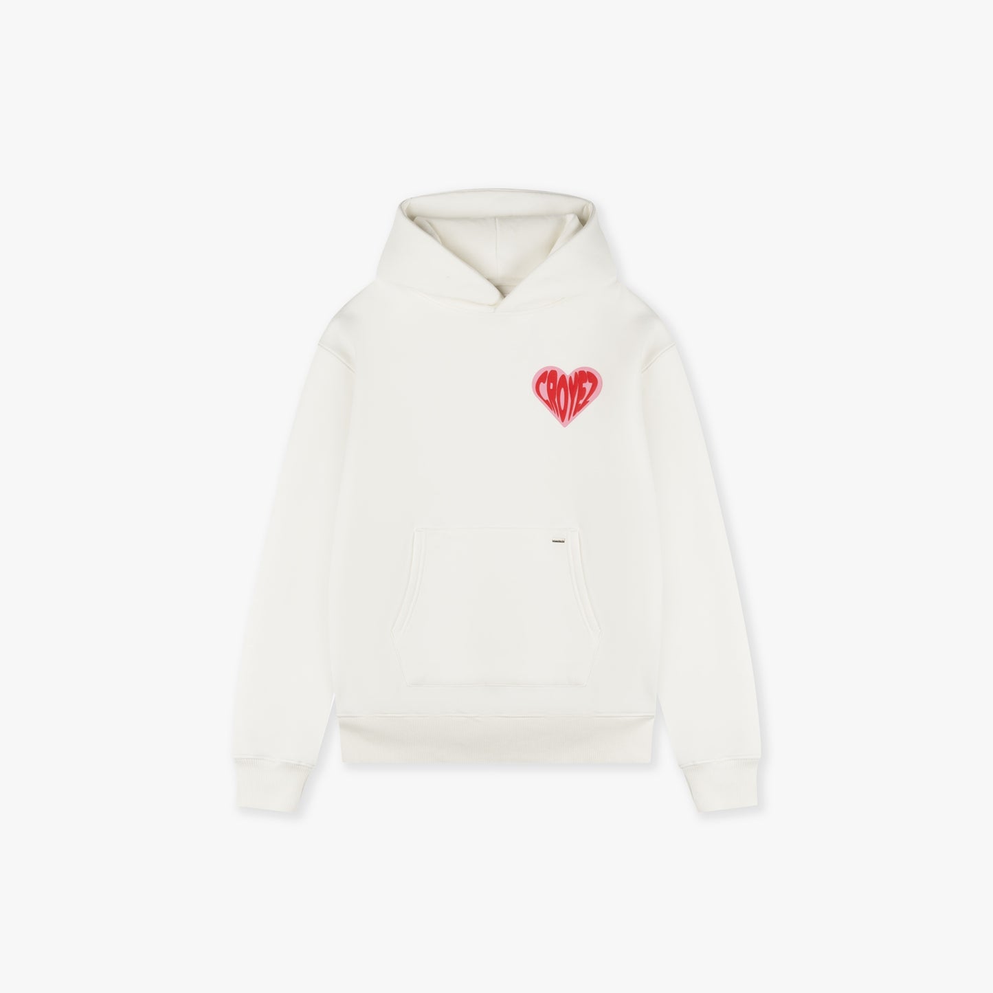 CROYEZ PUFFED HEART HOODIE - OFF-WHITE/RED