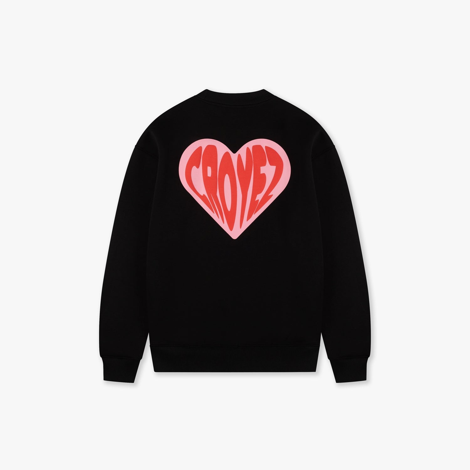 CROYEZ PUFFED HEART SWEATER | BLACK/RED