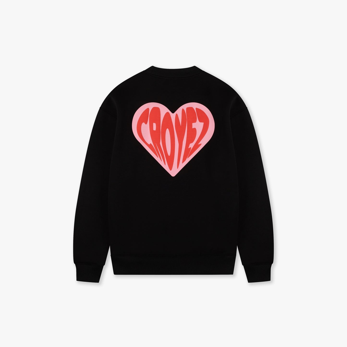 CROYEZ PUFFED HEART SWEATER - BLACK/RED