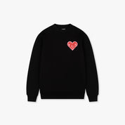 CROYEZ PUFFED HEART SWEATER | BLACK/RED