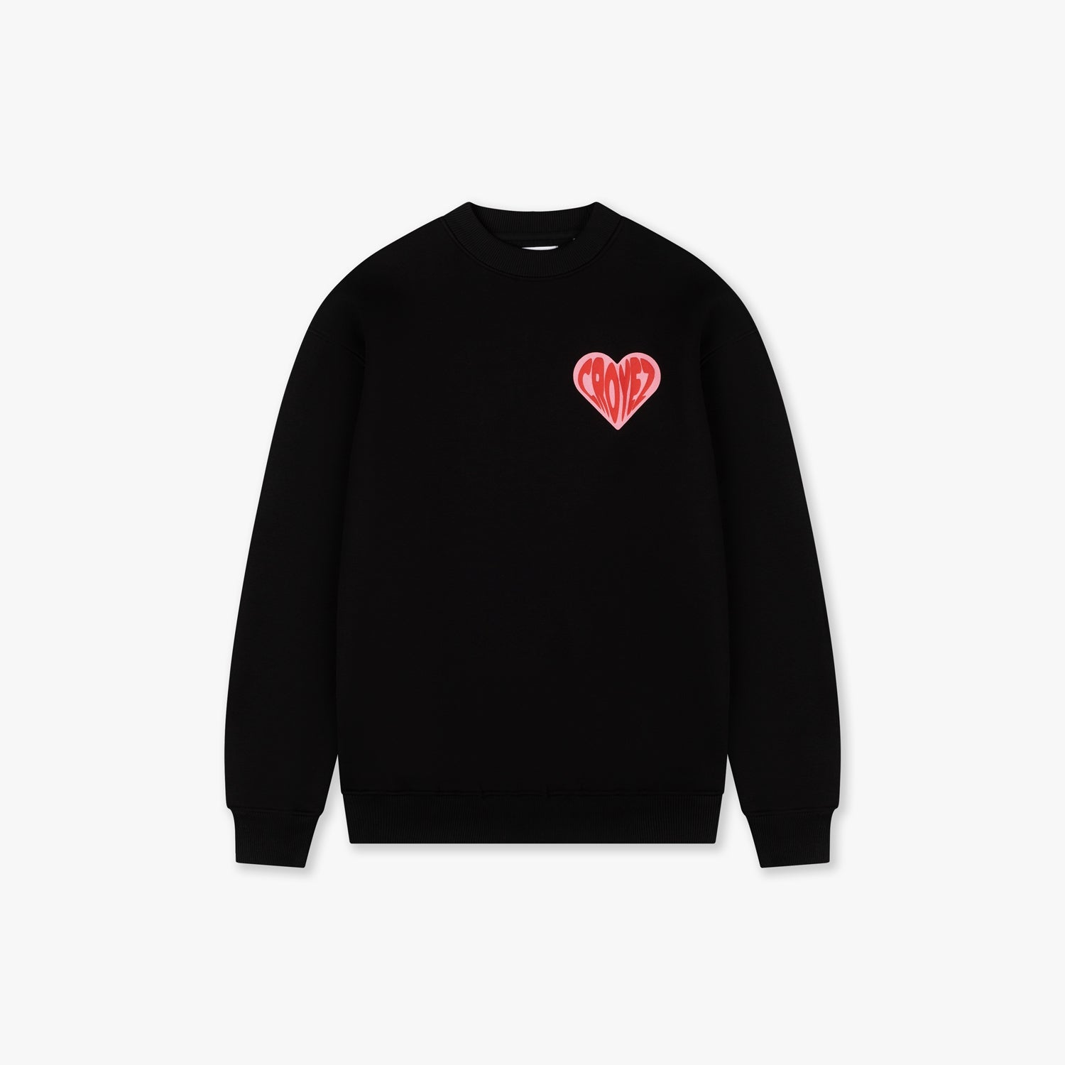 Croyez Puffed Heart Sweater | Black/Red