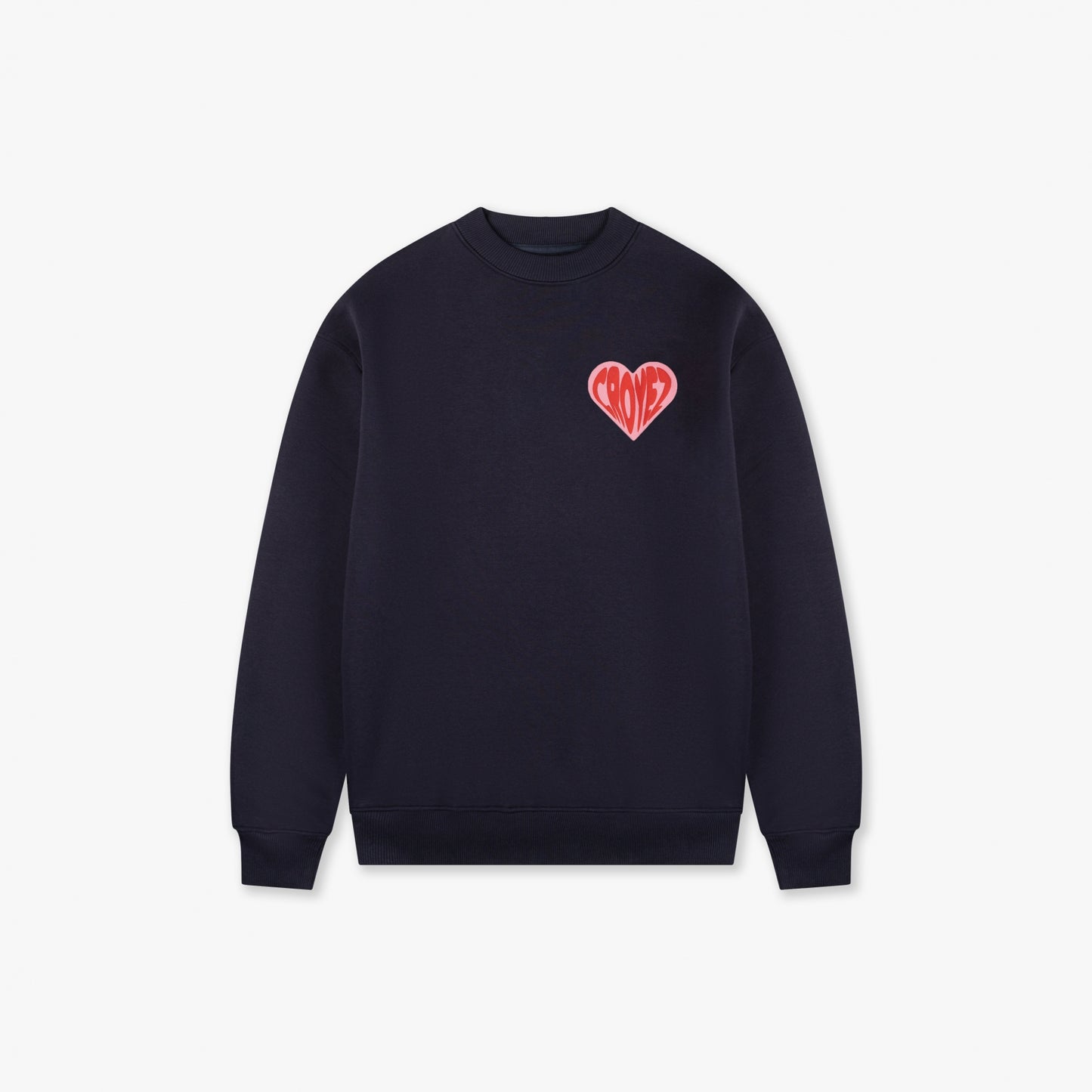 CROYEZ PUFFED HEART SWEATER - NAVY/RED