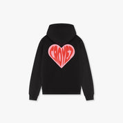 CROYEZ PUFFED HEART ZIP HOODIE | BLACK/RED