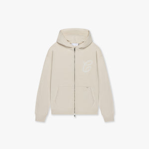 CROYEZ FLUFFY ESSENCE KNIT ZIP-HOODIE | CREAM