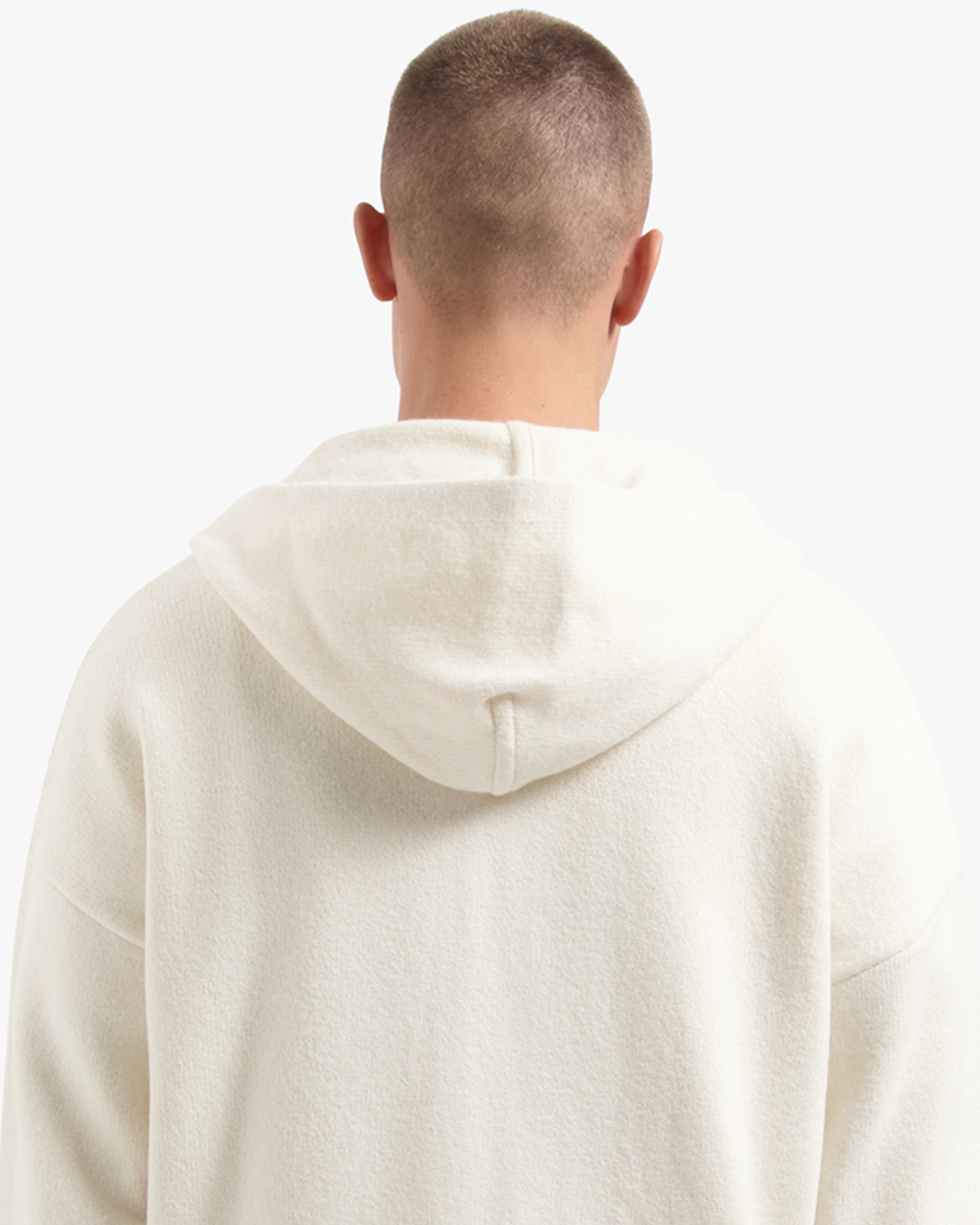 CROYEZ FLUFFY ESSENCE KNIT ZIP-HOODIE | CREAM