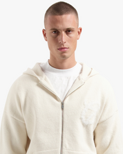 CROYEZ FLUFFY ESSENCE KNIT ZIP-HOODIE | CREAM