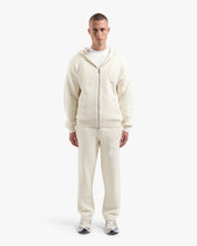 CROYEZ FLUFFY ESSENCE KNIT ZIP-HOODIE | CREAM