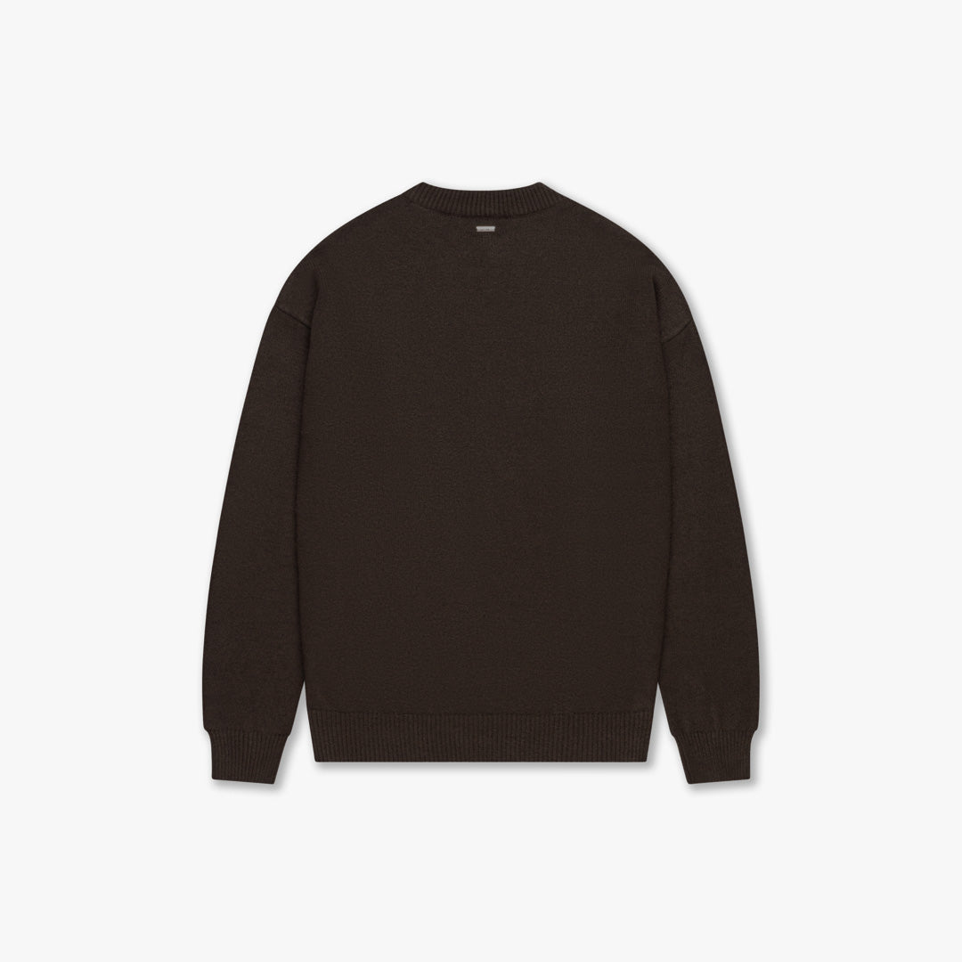 CROYEZ FLUFFY ESSENCE KNIT SWEATER | BROWN - Croyez