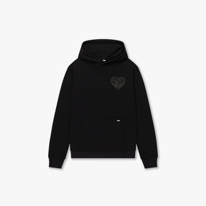 CROYEZ STITCHED HEART HOODIE | BLACK
