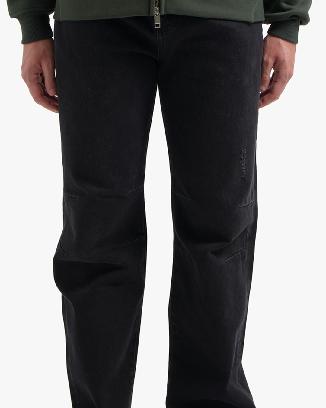 CROYEZ CD1 STEPPED HEM JEANS | BLACK
