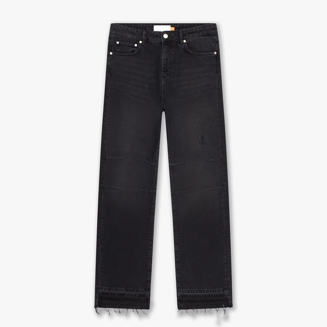  CROYEZ CD1 STEPPED HEM JEANS | BLACK