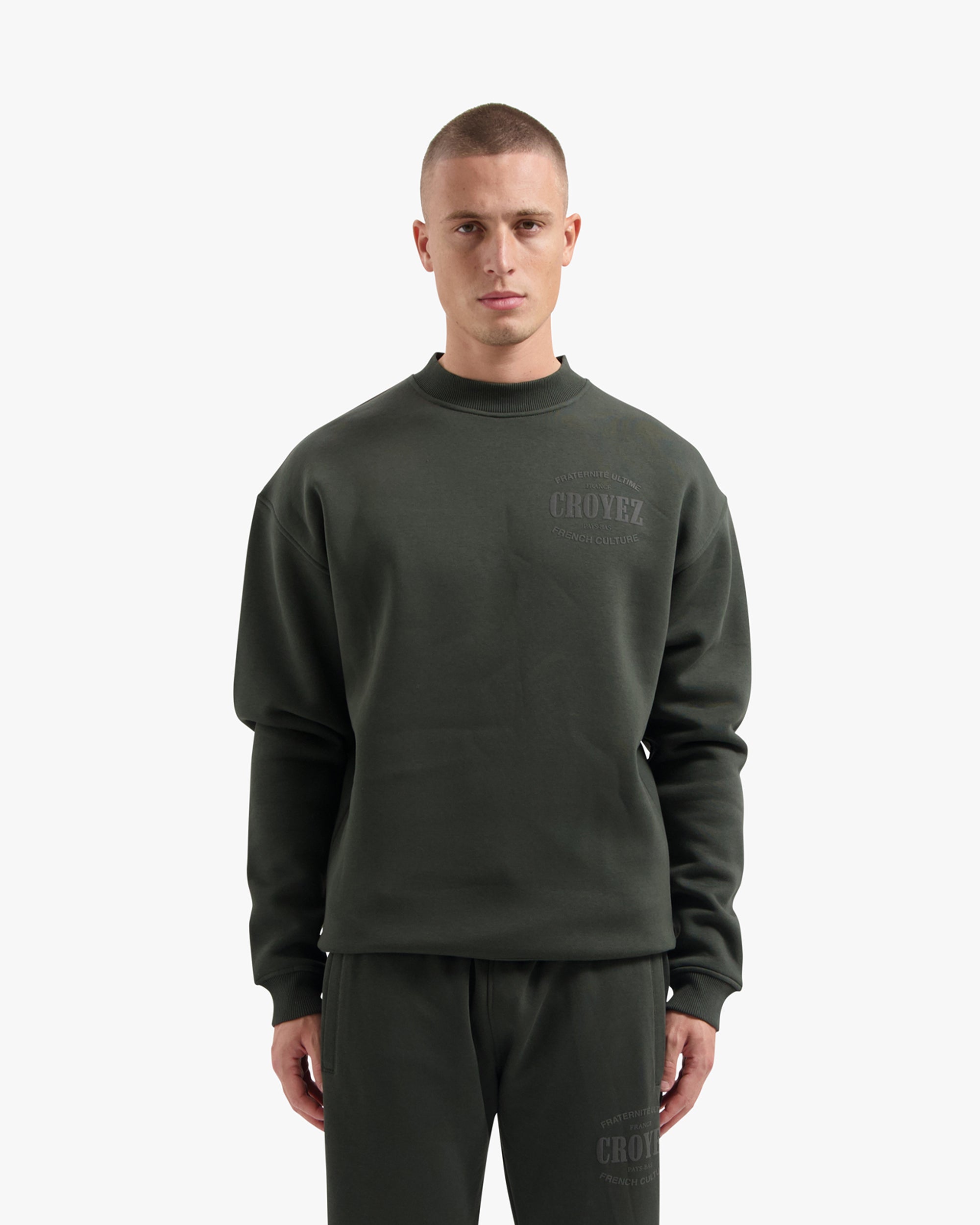 ［CRYAMY］ #2 CROYEZ STAMP SWEATER | DARK GREEN - Croyez