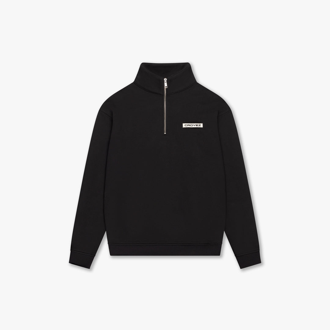  CROYEZ ETIQUETTE HALF-ZIP SWEATER | BLACK