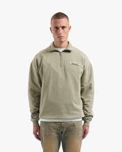 CROYEZ ETIQUETTE HALF-ZIP SWEATER | DUSTY OLIVE