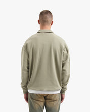 CROYEZ ETIQUETTE HALF-ZIP SWEATER | DUSTY OLIVE