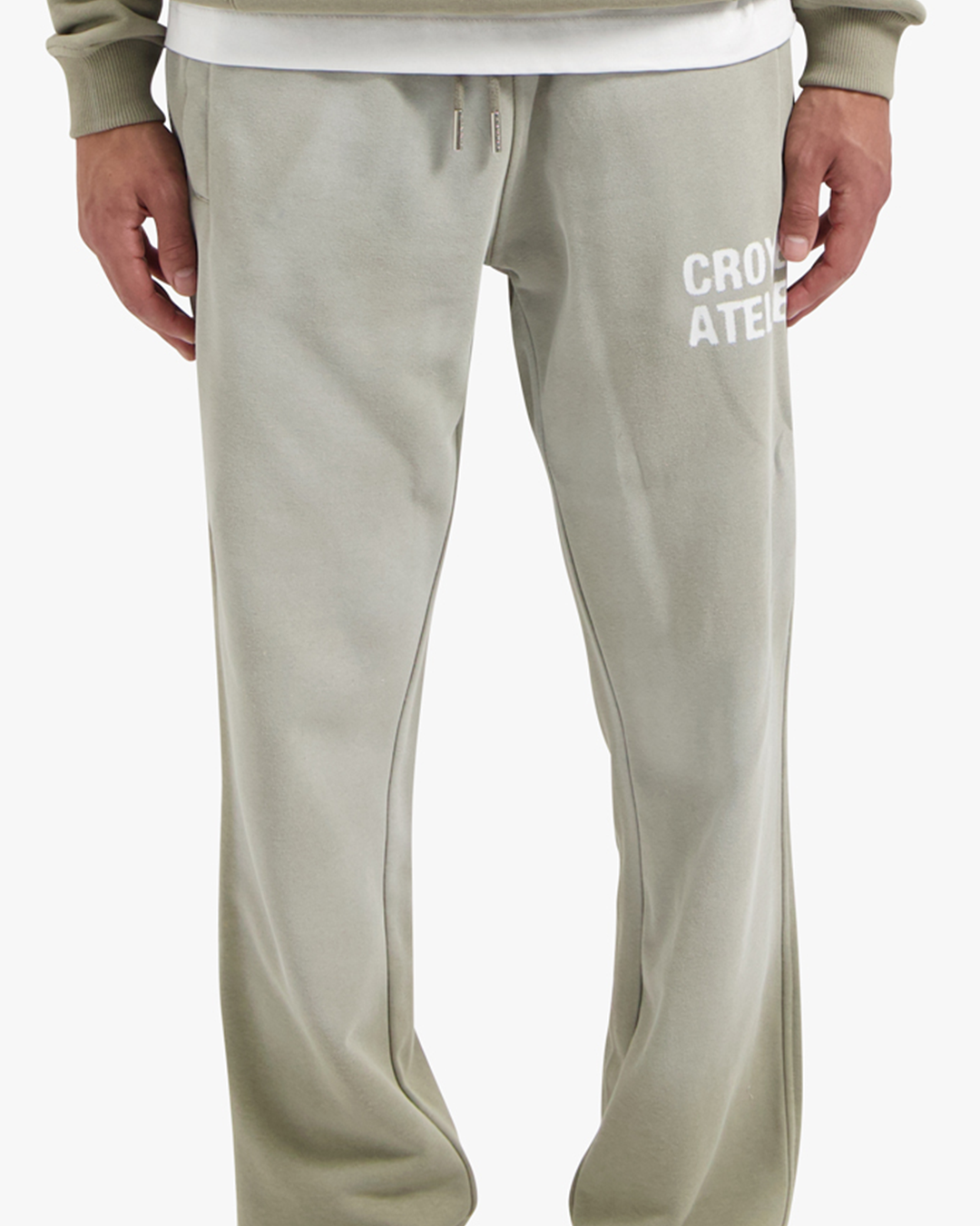 CROYEZ SPRAYED ATELIER STRAIGHT LEG SWEATPANTS | DUSTY OLIVE