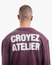 Croyez Sprayed Atelier Longsleeve T-Shirt | Burgundy