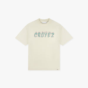 CROYEZ BURNING LOGO T-SHIRT | BUTTERCREAM/PINK