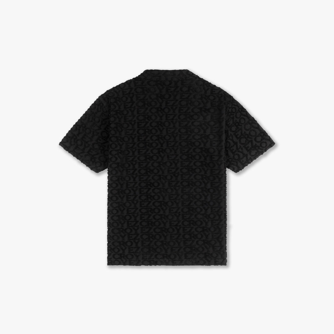 CROYEZ MONOGRAM TOWELLING SHIRT | BLACK