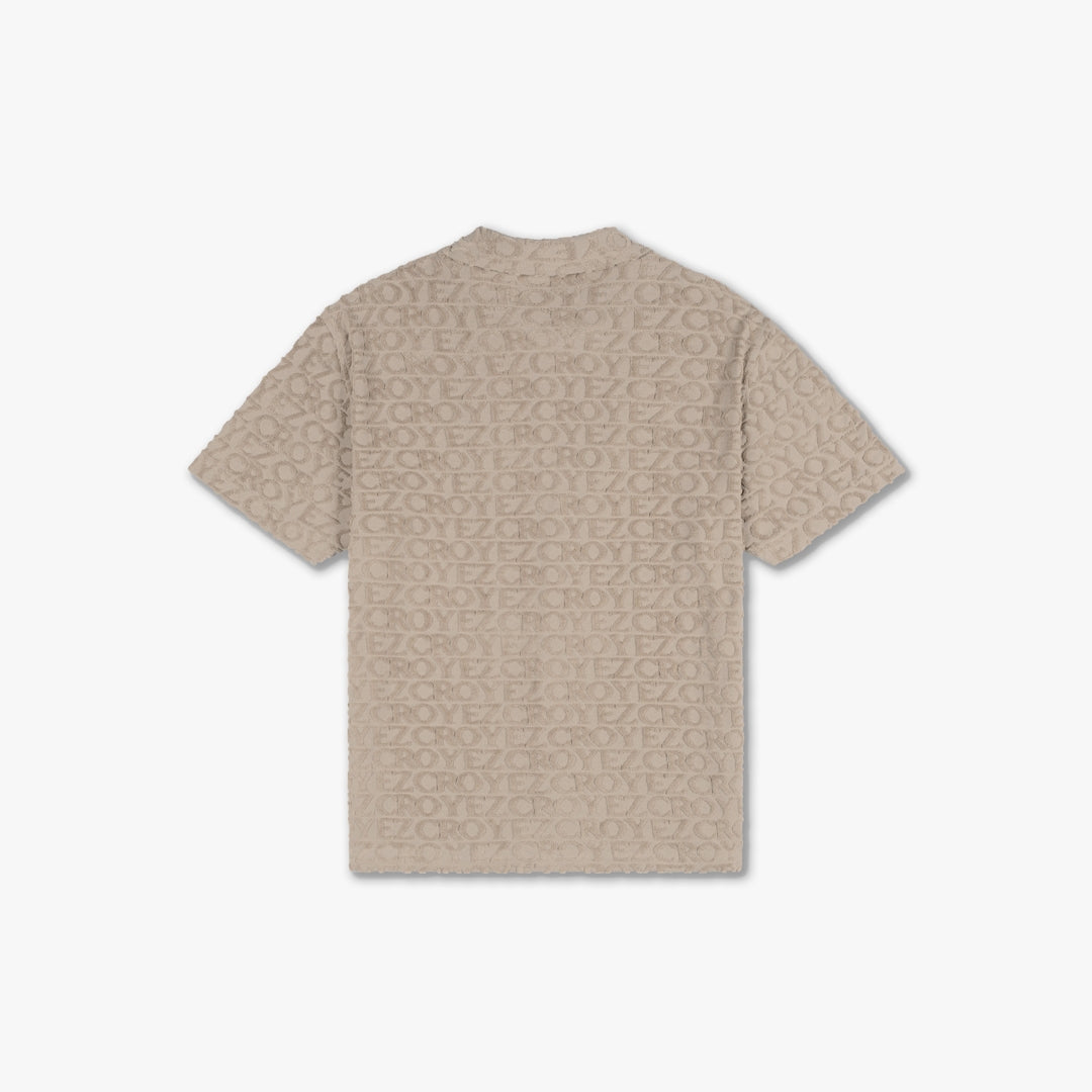 CROYEZ MONOGRAM TOWELLING SHIRT | STONE