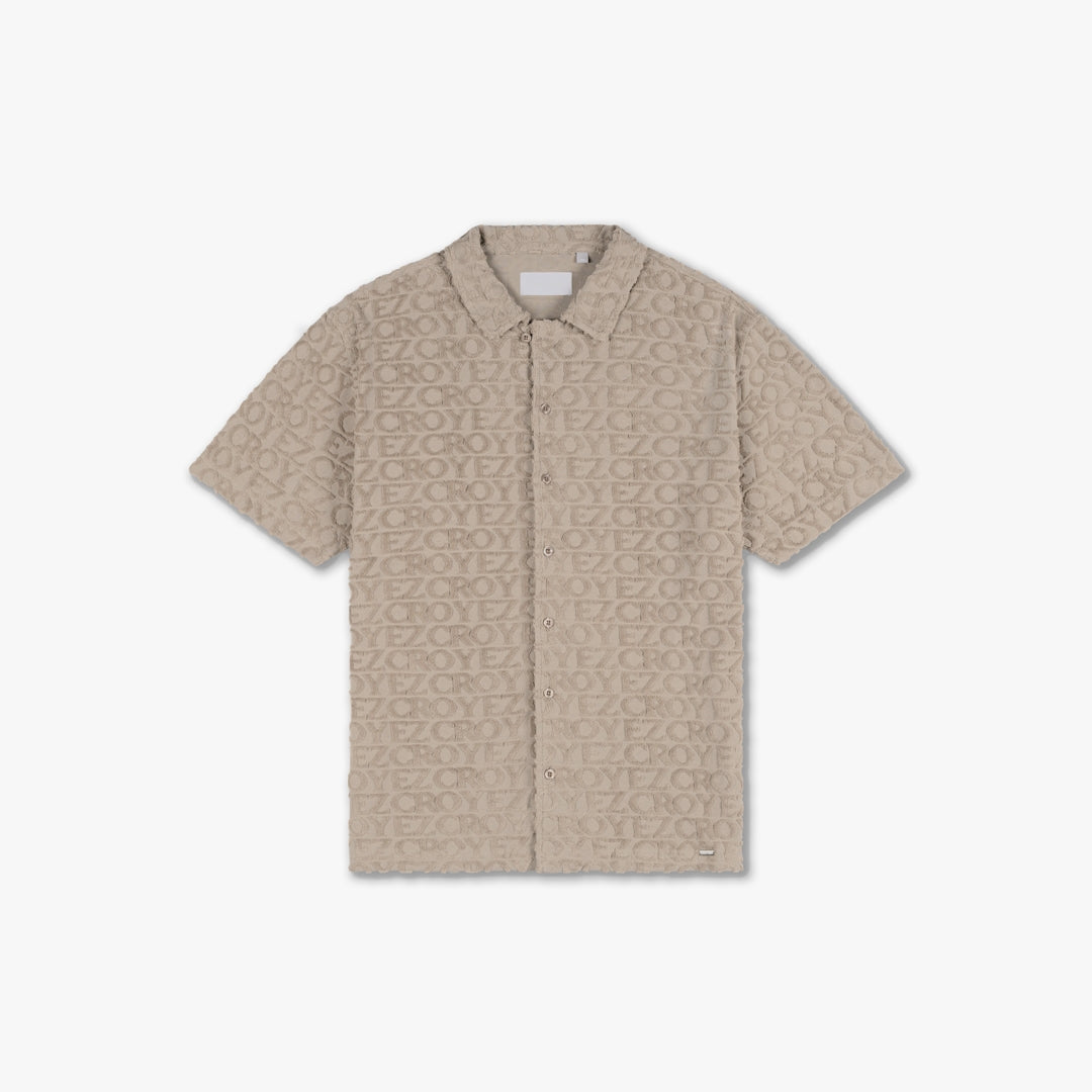  CROYEZ MONOGRAM TOWELLING SHIRT | STONE