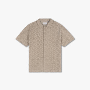 CROYEZ MONOGRAM TOWELLING SHIRT | STONE