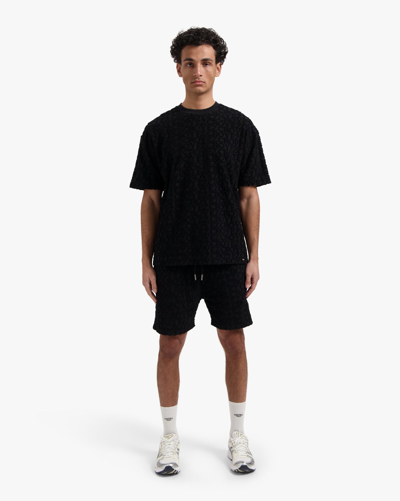 CROYEZ MONOGRAM TOWELLING T-SHIRT | BLACK