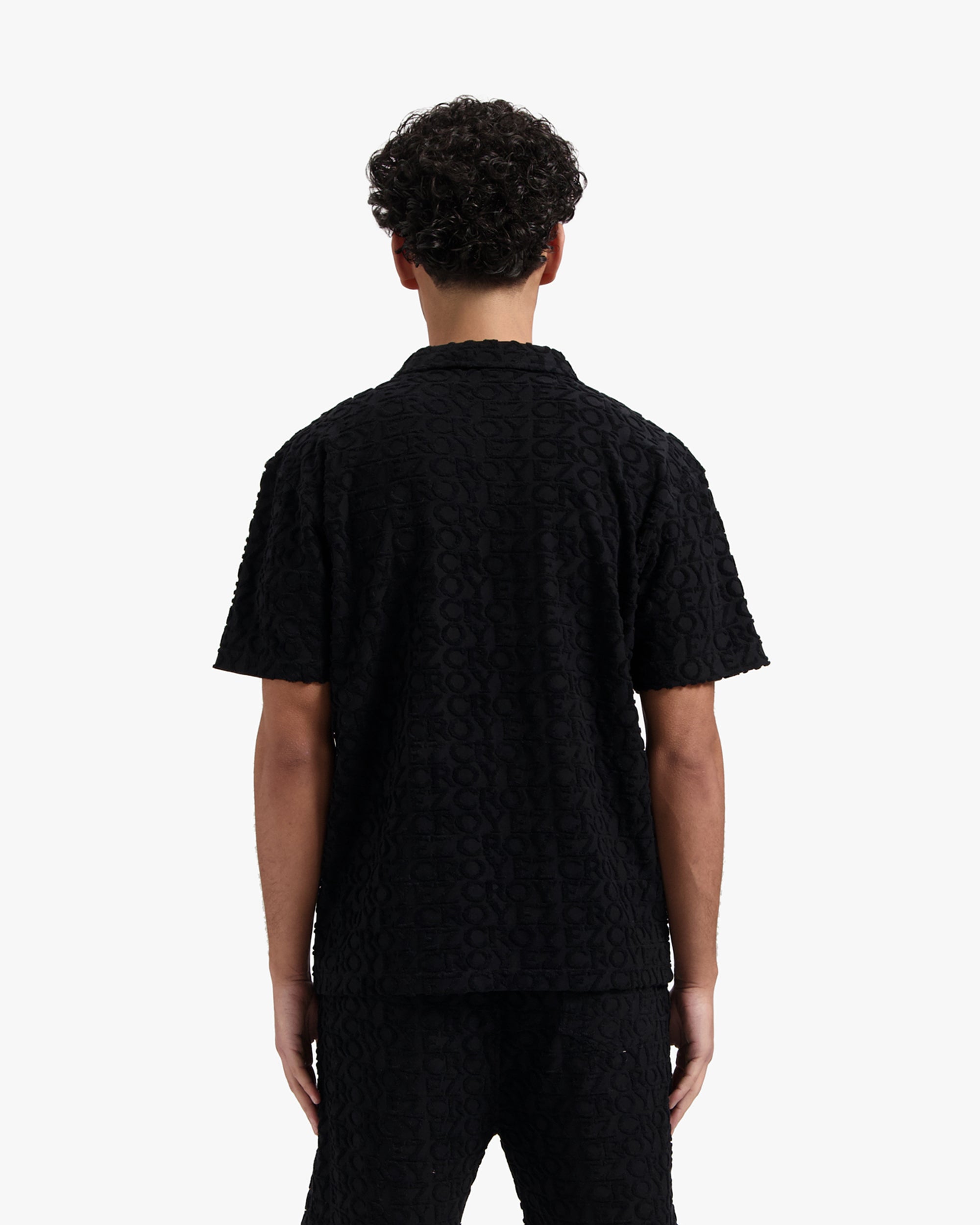 CROYEZ MONOGRAM TOWELLING T-SHIRT | BLACK