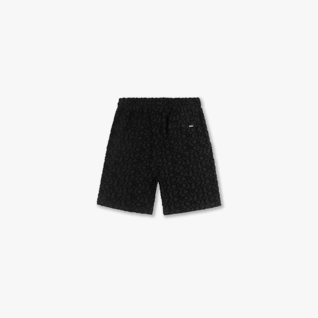 CR2-SS25-23-Croyez_Monogram_Towelling_Shorts-Black_Back.jpg
