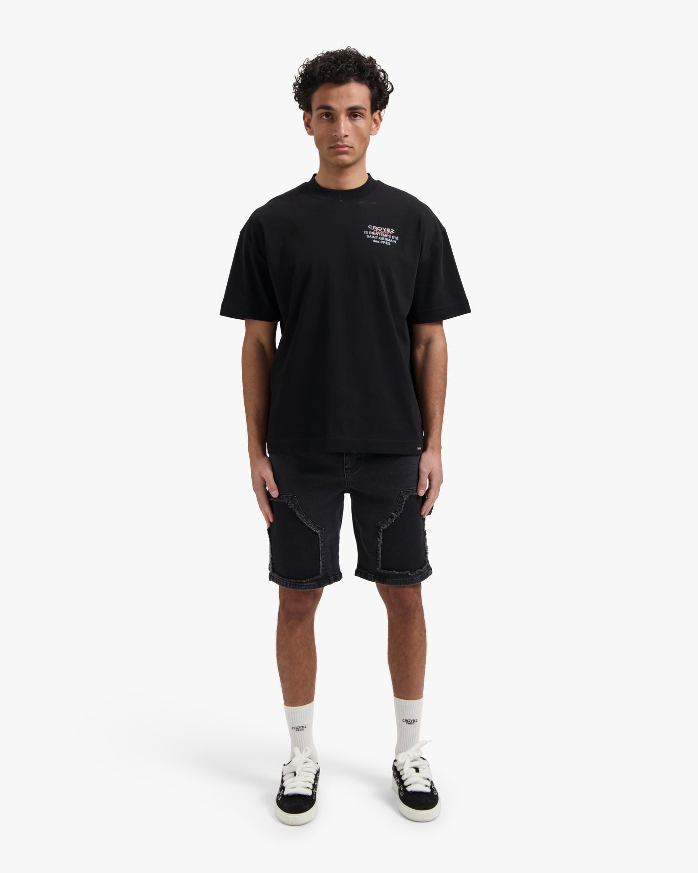 CROYEZ CD1 CARPENTER DENIM SHORTS | BLACK