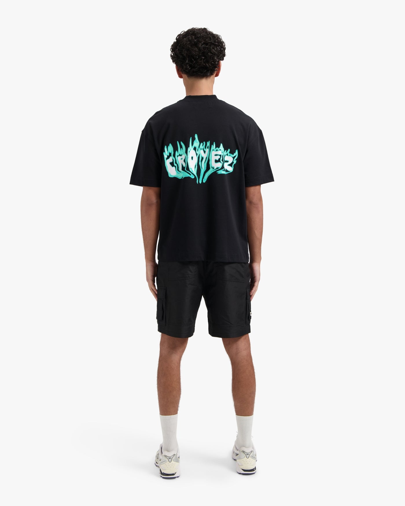 CROYEZ FLAMING LOGO T-SHIRT | BLACK