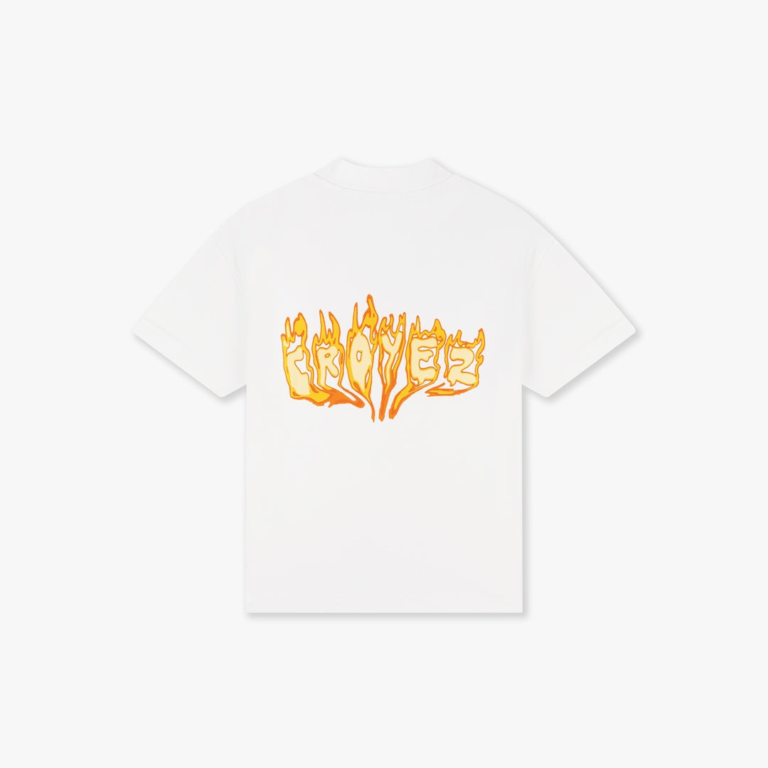 CROYEZ FLAMING LOGO T-SHIRT | WHITE