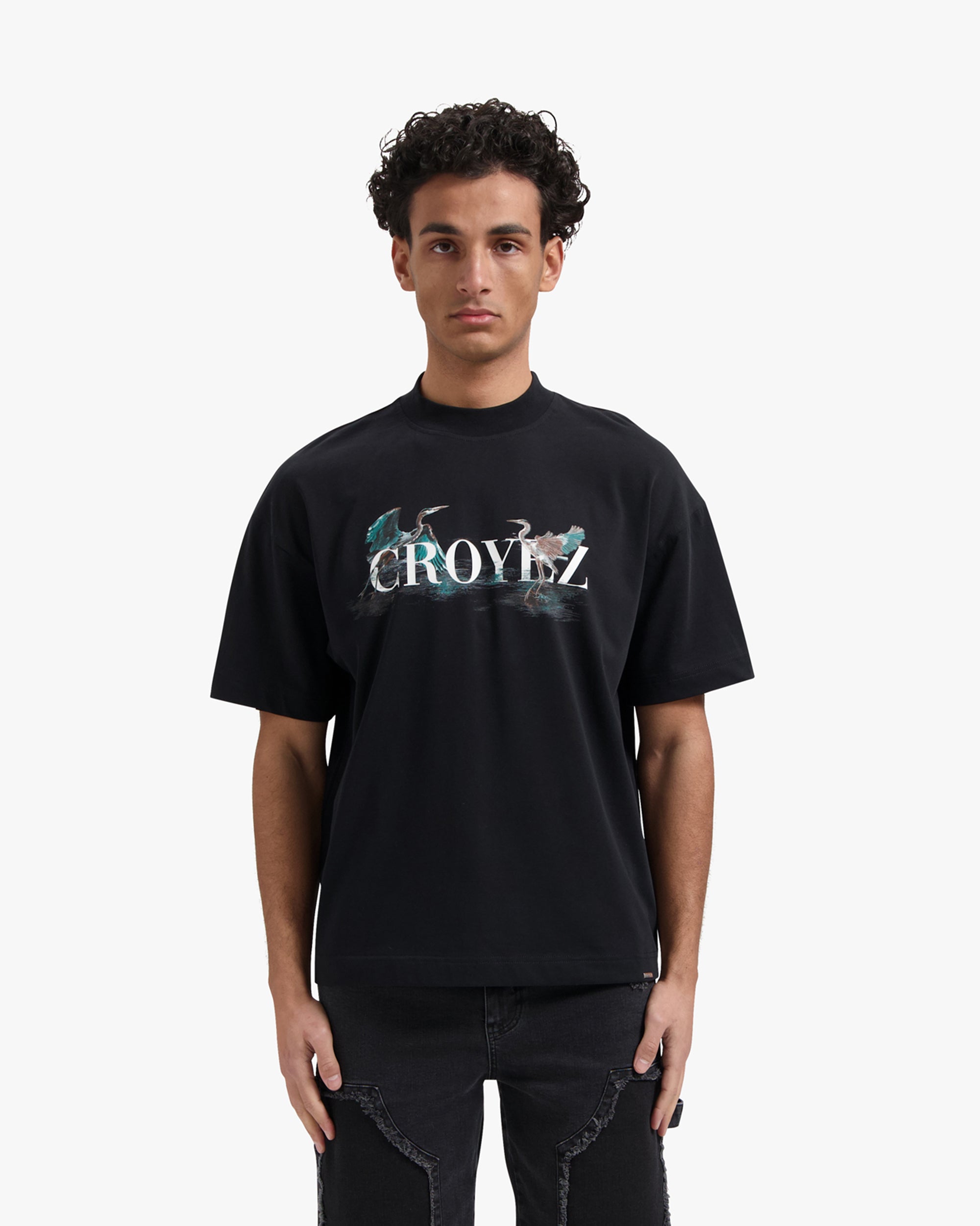 CROYEZ BLUE HERON T-SHIRT | VINTAGE BLACK