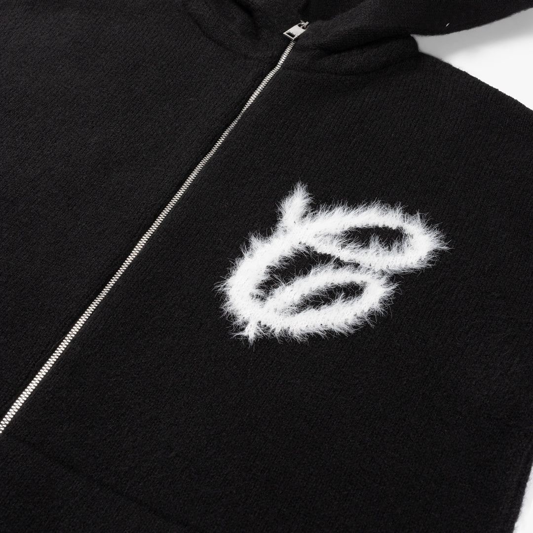 Croyez Fluffy Essence Knit Zip Set | Black