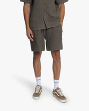 Croyez Initial Waffle Shorts | Washed Brown