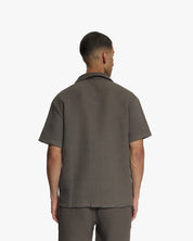 Croyez Initial Waffle Shirt | Washed Brown