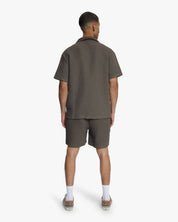 Croyez Initial Waffle Shirt | Washed Brown