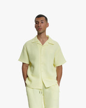 Croyez Initial Waffle Shirt | Butter Yellow