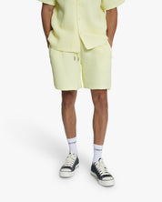 Croyez Initial Waffle Shorts | Butter Yellow