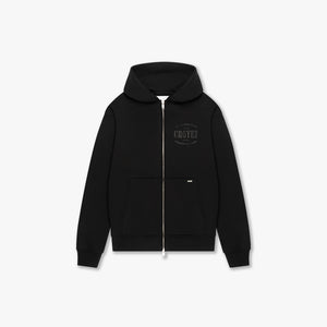 CROYEZ DAMAGED STAMP ZIP HOODIE | BLACK