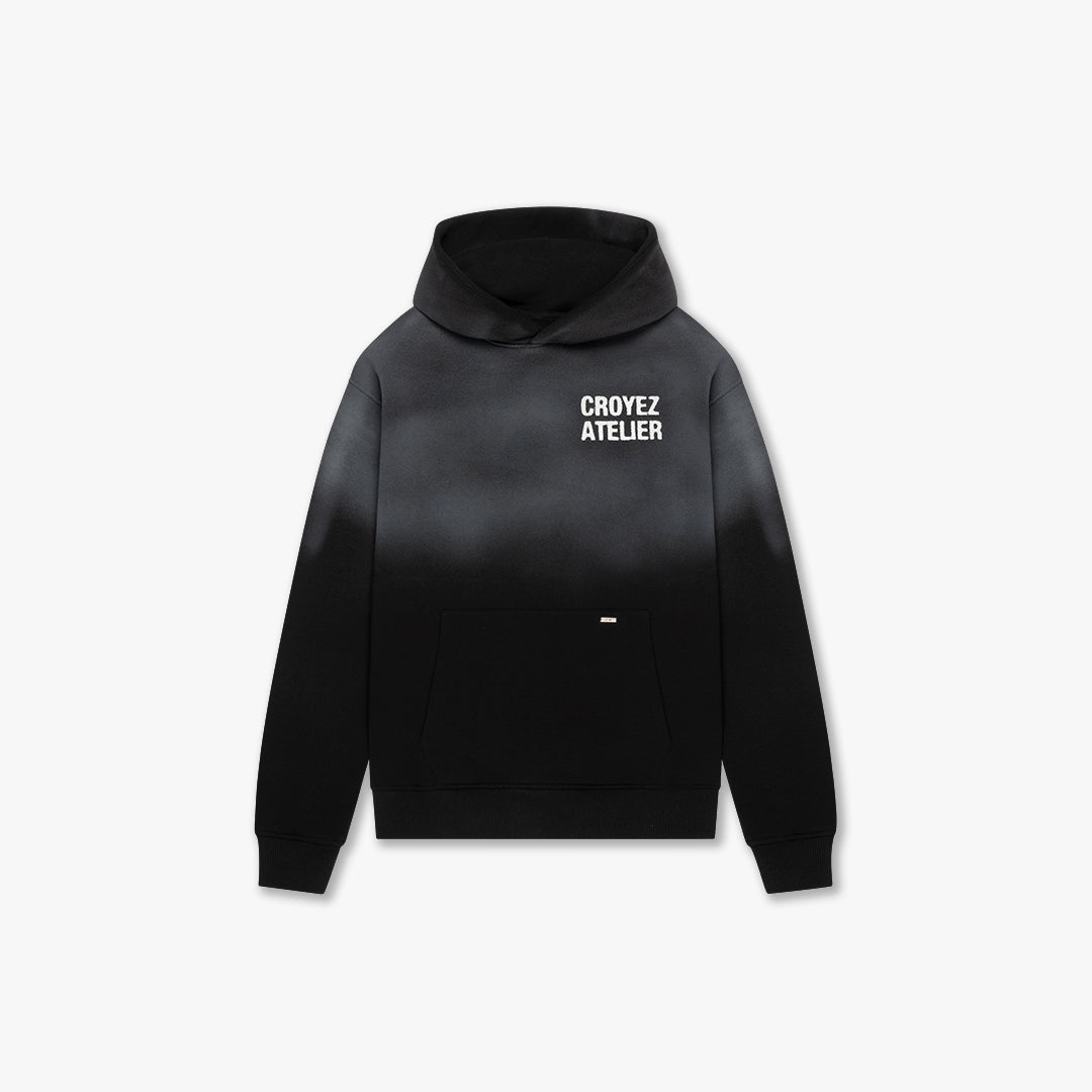  CROYEZ SPRAYED ATELIER HOODIE | BLACK