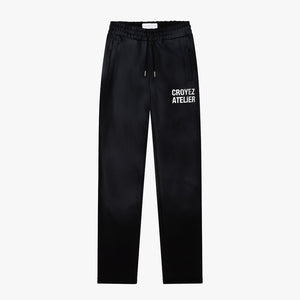 CROYEZ SPRAYED ATELIER STRAIGHT LEG SWEATPANTS | BLACK