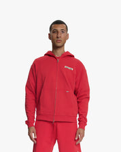 Croyez Etiquette Zip Hoodie | Red