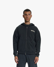 Croyez Etiquette Zip Hoodie | Vintage Black